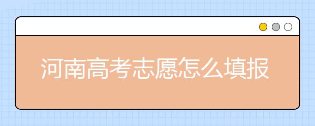 河南高考志愿怎么填報？掌握這幾招好比名師指導(dǎo)！