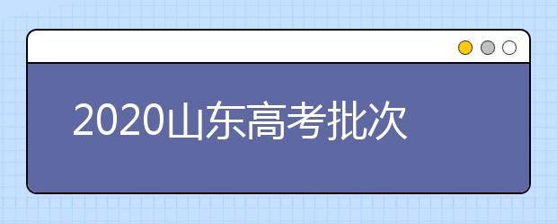2020山東高考批次怎么分？如何填報志愿？